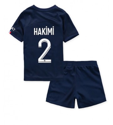 Paris Saint-Germain Achraf Hakimi #2 babykläder Hemmatröja barn 2022-23 Korta ärmar (+ Korta byxor)